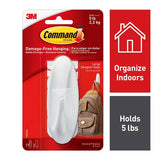 Command Large Designer Wall Hook - White, 1 Hook + 2 Strips-051131921290-LR-212630-3-LR eShop