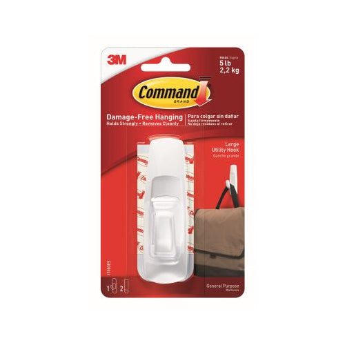 Command Large Single Hook - White, 1 Hook + 2 Strips-051131651425-LR-116192-1-LR eShop