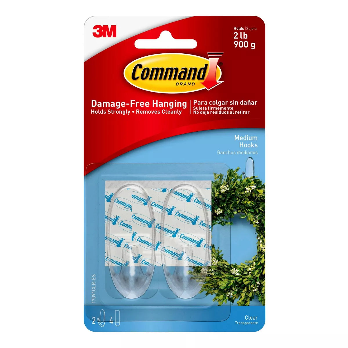 Command Medium Decorative Wall Hooks - Clear, 2 Hooks + 4 Strips-051141347042-LR-273040-1-LR eShop
