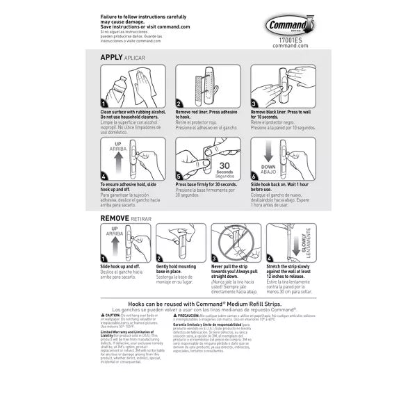 Command Medium Utility Wall Hook - White, 6 Hooks + 12 Strips-051131949379-LR-212657-10-LR eShop