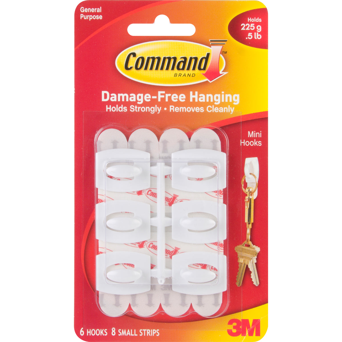 Command Mini Wall Hooks - White, 6 Hooks + 8 Strips-051131705333-LR-155461-1-LR eShop