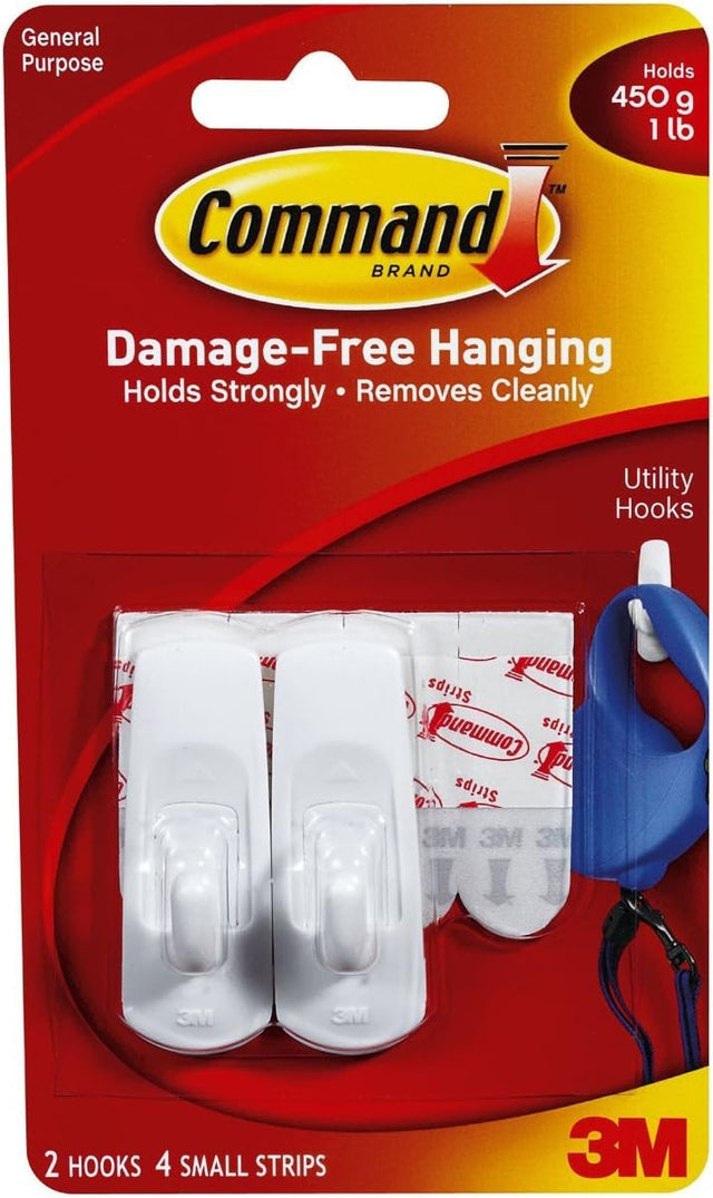 Command Small Wall Hooks - White, 2 Hooks + 4 Strips-051131705326-LR-179624-1-LR eShop