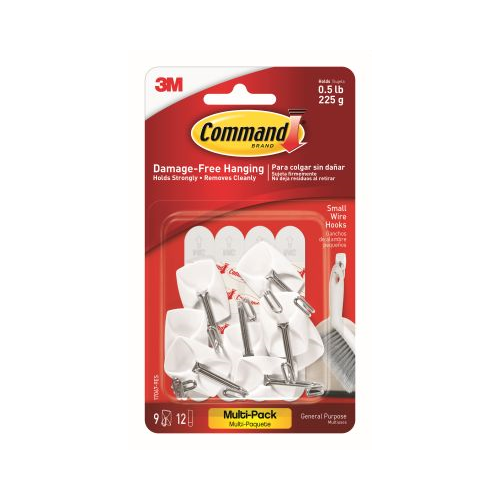 Command Small Wire Wall Hooks - White, 9 Hooks + 12 Strips-051131949492-LR-212658-1-LR eShop