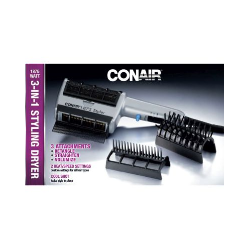 CONAIR 1875 Watt 3-in-1 Styling Hair Dryer - Silver-074108069733-LR-104257-1-LR eShop