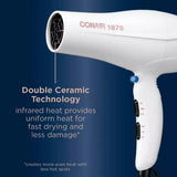 CONAIR 1875 Watt Double Ceramic Hair Dryer - White-074108392695-LR-343661-6-LR eShop