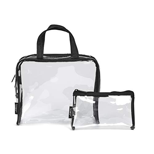 CONAIR basics PVC Weekender Toiletry Kit - Black and Clear, 2 piece-079642034025-LR-330313-2-LR eShop