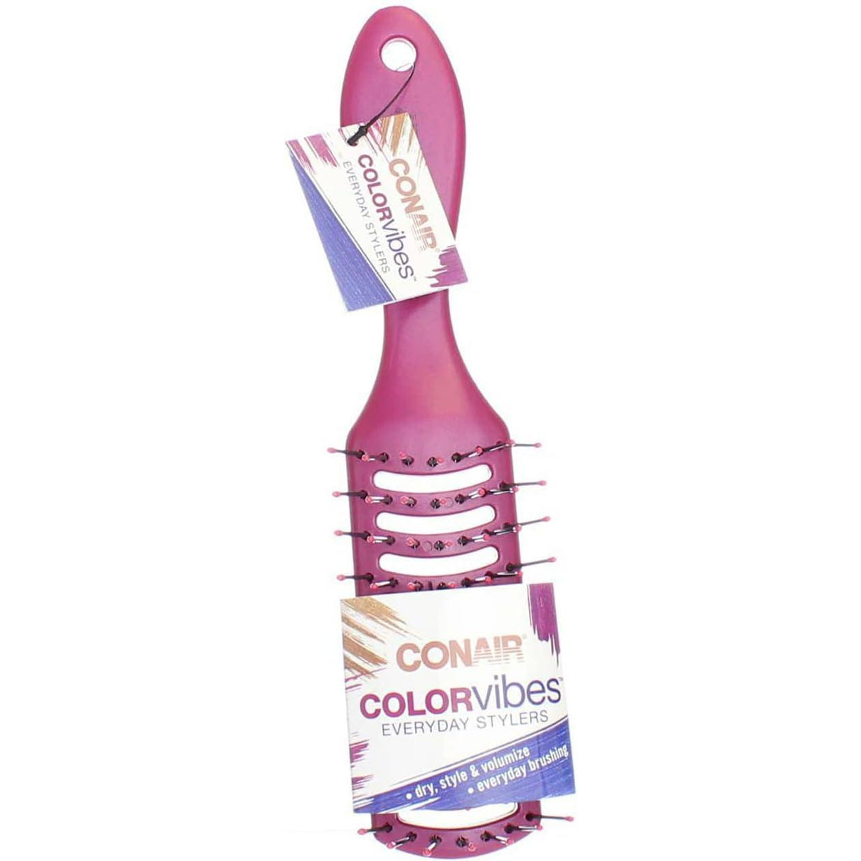 CONAIR Colorvibes Everyday Stylers Vented Hair Brush With Elastics - Assorted-074108887429-LR-206823-2-LR eShop