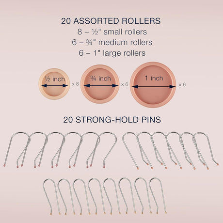 CONAIR Compact Double Ceramic Hot Rollers - 1/2", 3/4", 1", 20 count-074108145734-LR-202870-2-LR eShop