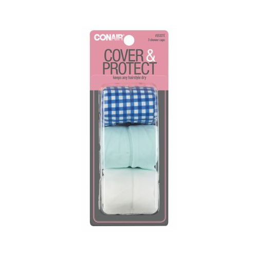 CONAIR Cover & Protect Shower Caps, 3 count-074108553270-LR-190332-1-LR eShop