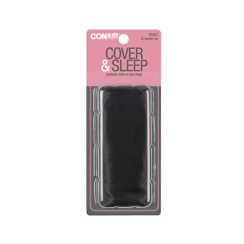 CONAIR Cover & Sleep Lace Trim Satin Bonnet - Black-074108553423-LR-190333-1-LR eShop