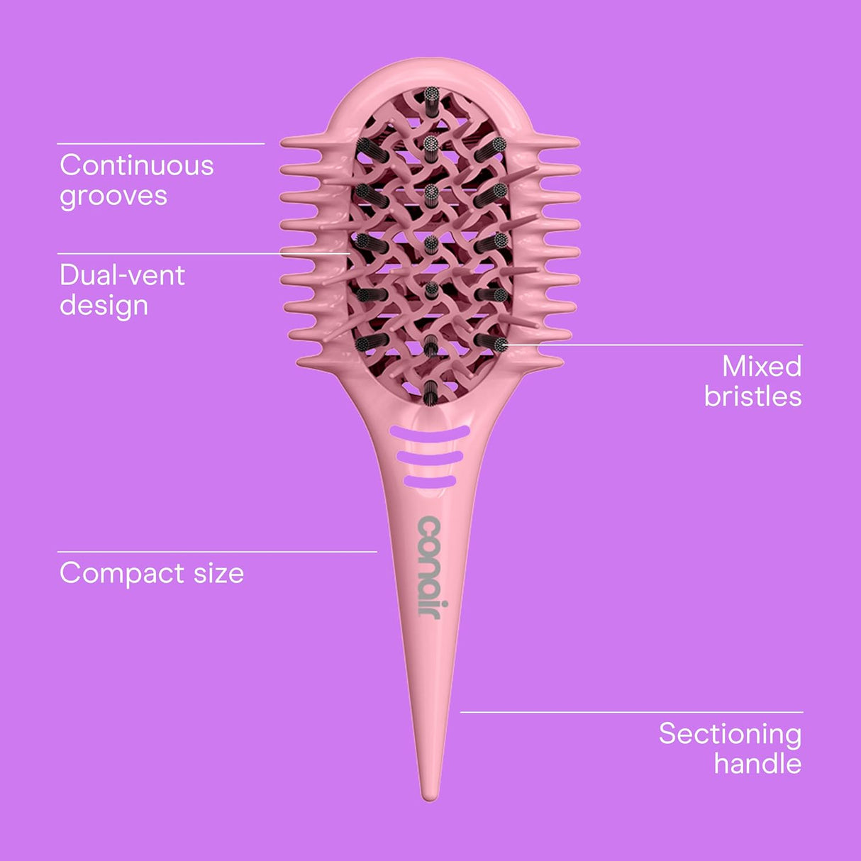 CONAIR Curl Define Pro Mini Detangler Brush for Loose Curls - Pink-074108956880-LR-362551-3-LR eShop