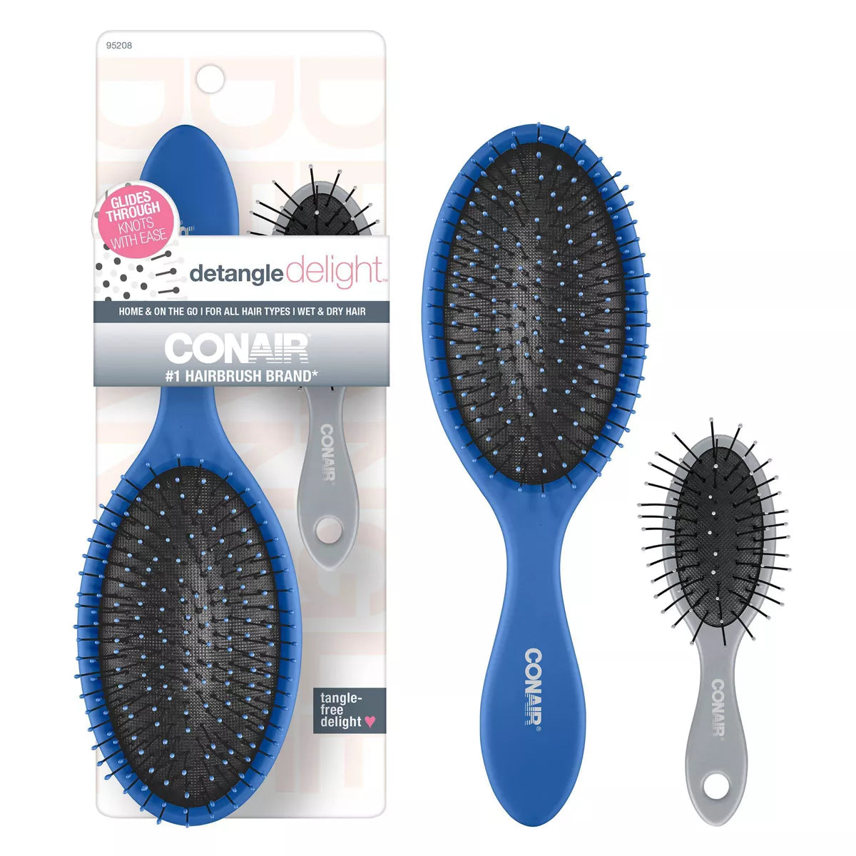 CONAIR Detangle Delight Cushion and Mini Cushion Value Pack Hair Brushes, 2 count-074108952080-LR-335089-1-LR eShop