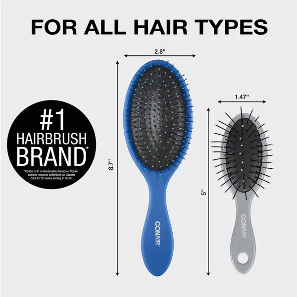 CONAIR Detangle Delight Cushion and Mini Cushion Value Pack Hair Brushes, 2 count-074108952080-LR-335089-5-LR eShop