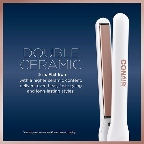 CONAIR Double Ceramic Flat Iron, 1/2"-074108500281-LR-361100-2-LR eShop