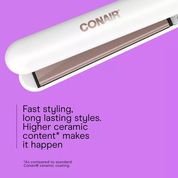 CONAIR Double Ceramic Flat Iron - White, 1"-074108330260-LR-325334-4-LR eShop