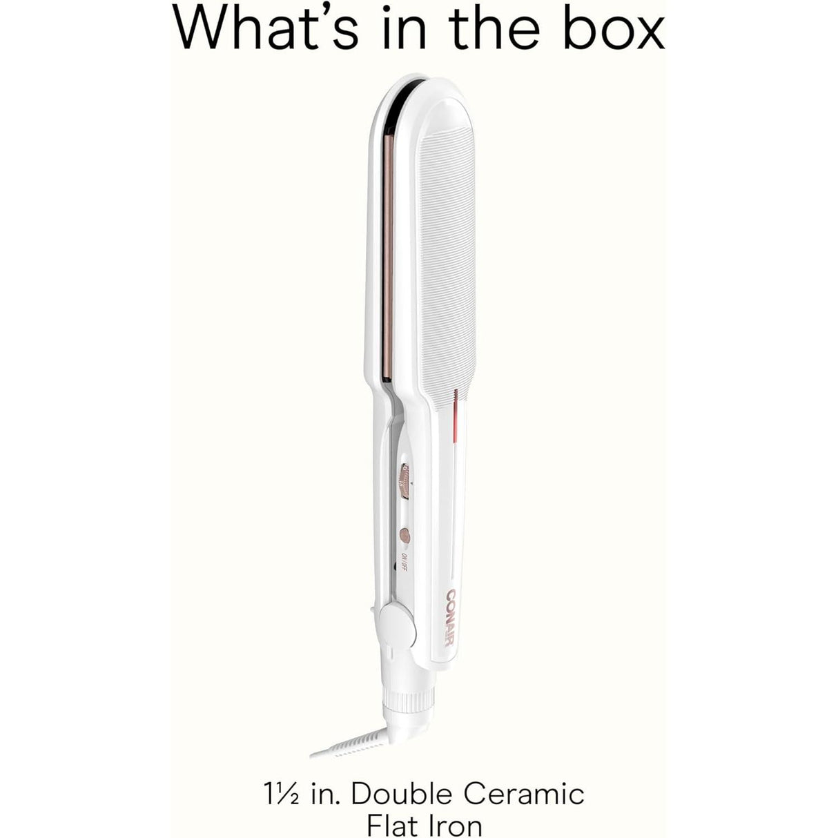 CONAIR Double Ceramic Flat Iron - White, 1.5"-074108312280-LR-340804-8-LR eShop