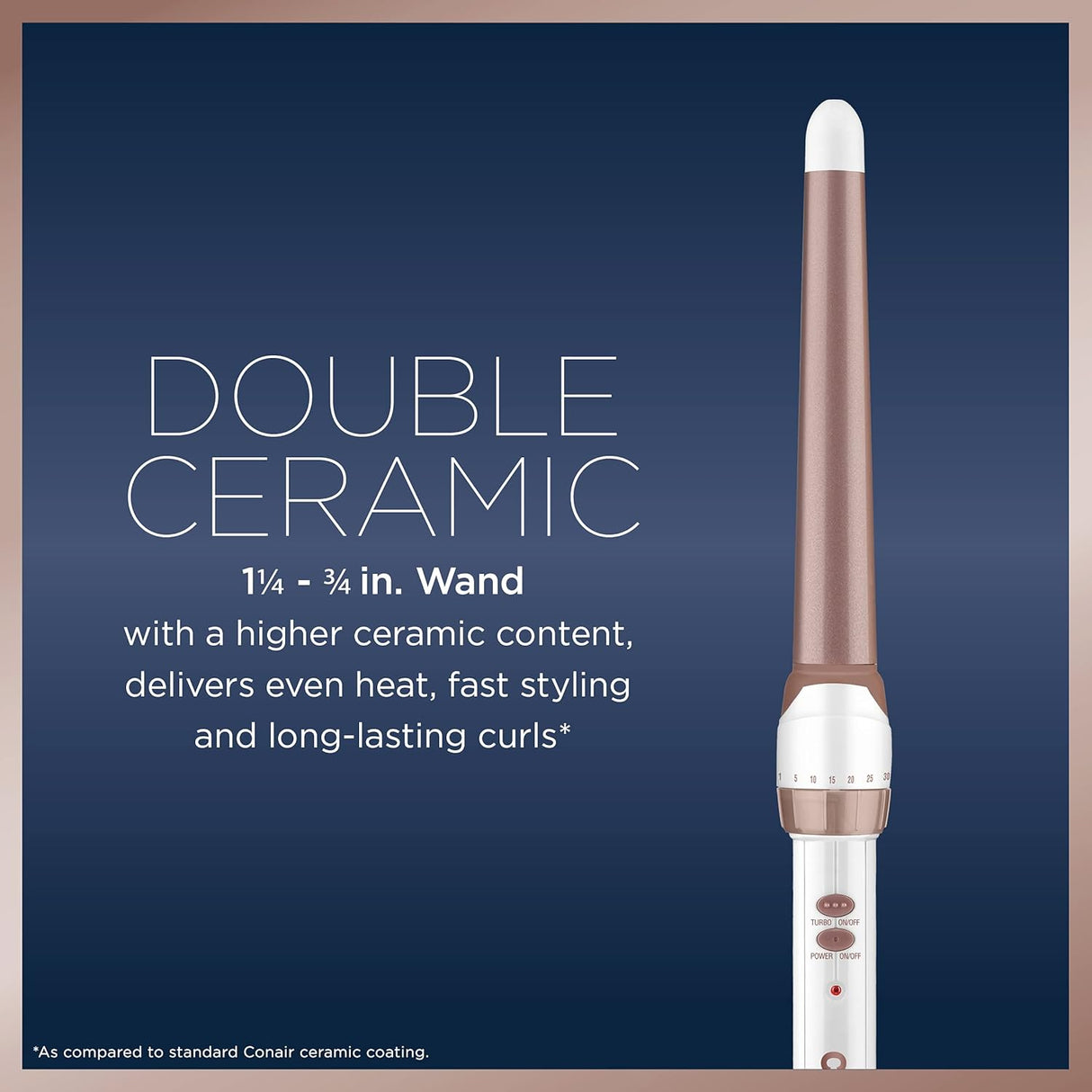 CONAIR Double Ceramic Tapered Curling Wand - Rose Gold, 3/4" to 1.25"-074108390547-LR-340803-4-LR eShop