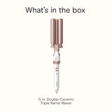 CONAIR Double Ceramic Three Barrel Hair Waver - White & Rose Gold-074108390325-LR-343663-9-LR eShop