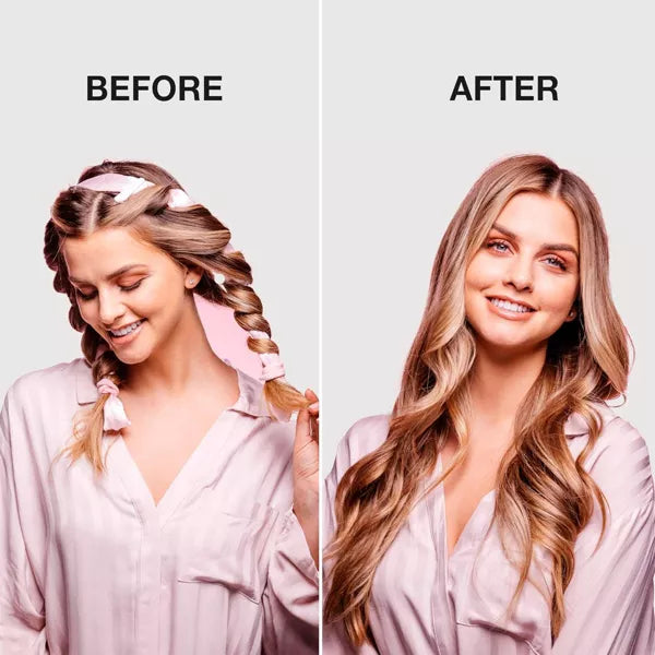 CONAIR Heatless Satin Loose Waves Roller & Accessories Set - Pink, 5 count-074108637505-LR-350285-5-LR eShop