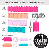 CONAIR Heatless Soft Curl Foam Rollers - Assorted Sizes & Colors, 48 count-074108611185-LR-192407-7-LR eShop