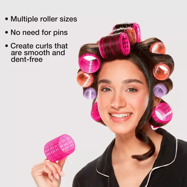 CONAIR Heatless Voluminous Curl Self Grip Rollers - Assorted Sizes & Colors, 31 count-074108611109-LR-192337-3-LR eShop