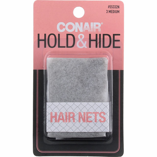 CONAIR Hold & Hide Hair Nets - Brown, 3 count-074108553324-LR-190393-1-LR eShop