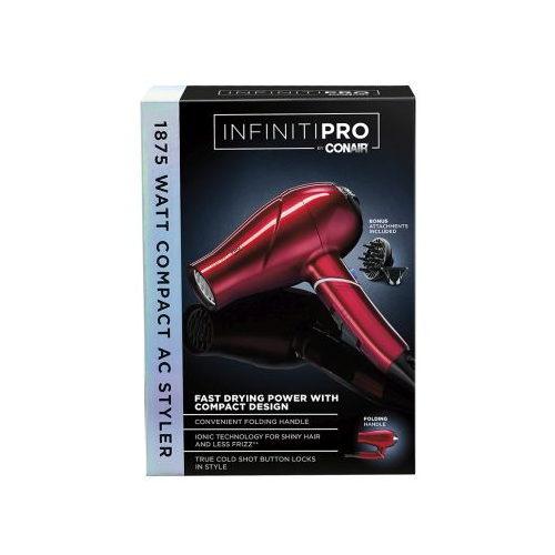 CONAIR Infinitipro 1875 Watt Compact Travel Hair Dryer with Twist