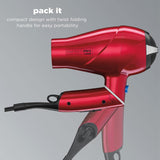 CONAIR Infinitipro 1875 Watt Compact Travel Hair Dryer with Twist Folding Handle - Red-074108241818-LR-219719-6-LR eShop