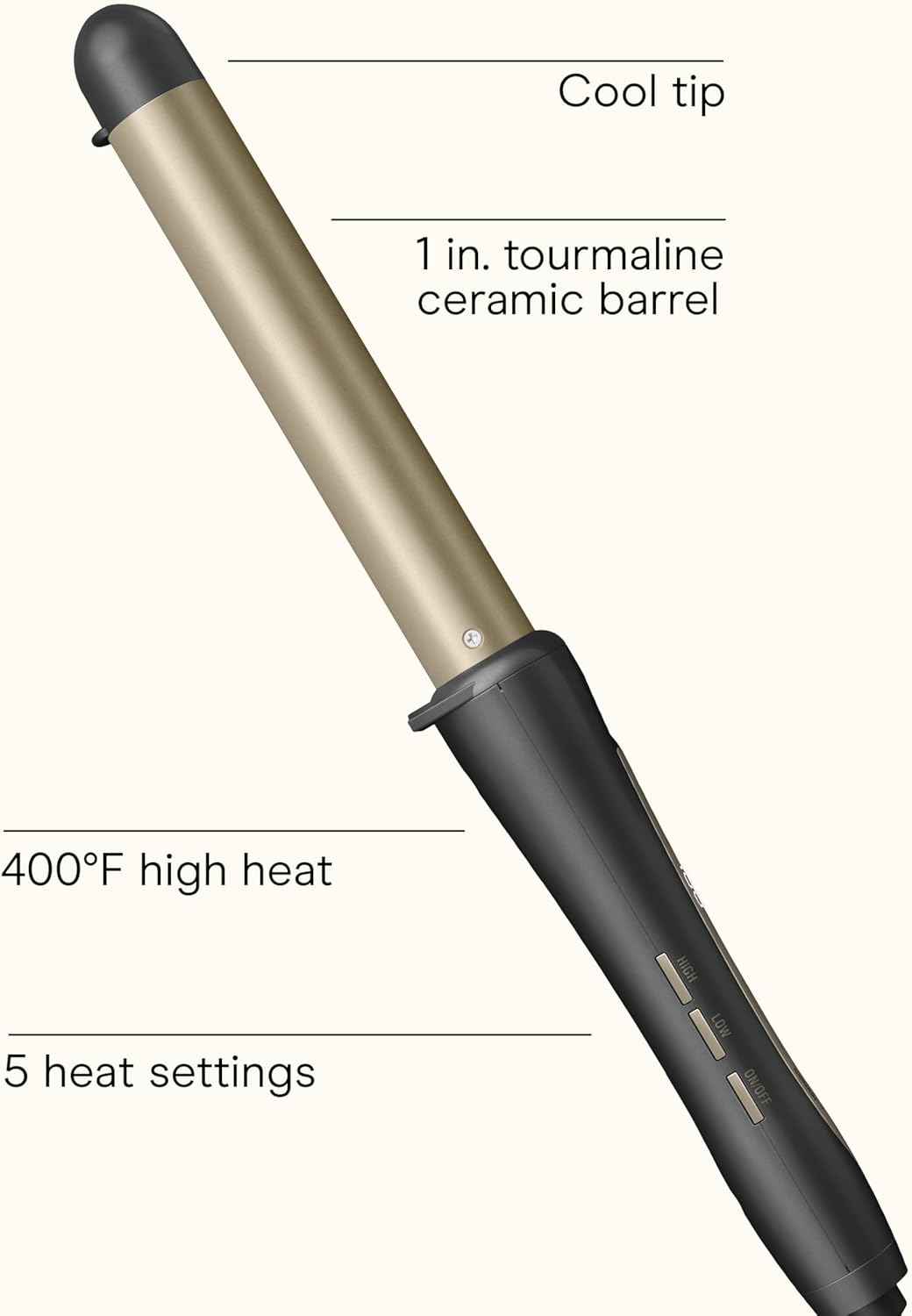 CONAIR InfinitiPro Tourmaline Ceramic Curling Wand, 1"-074108434777-LR-361091-2-LR eShop