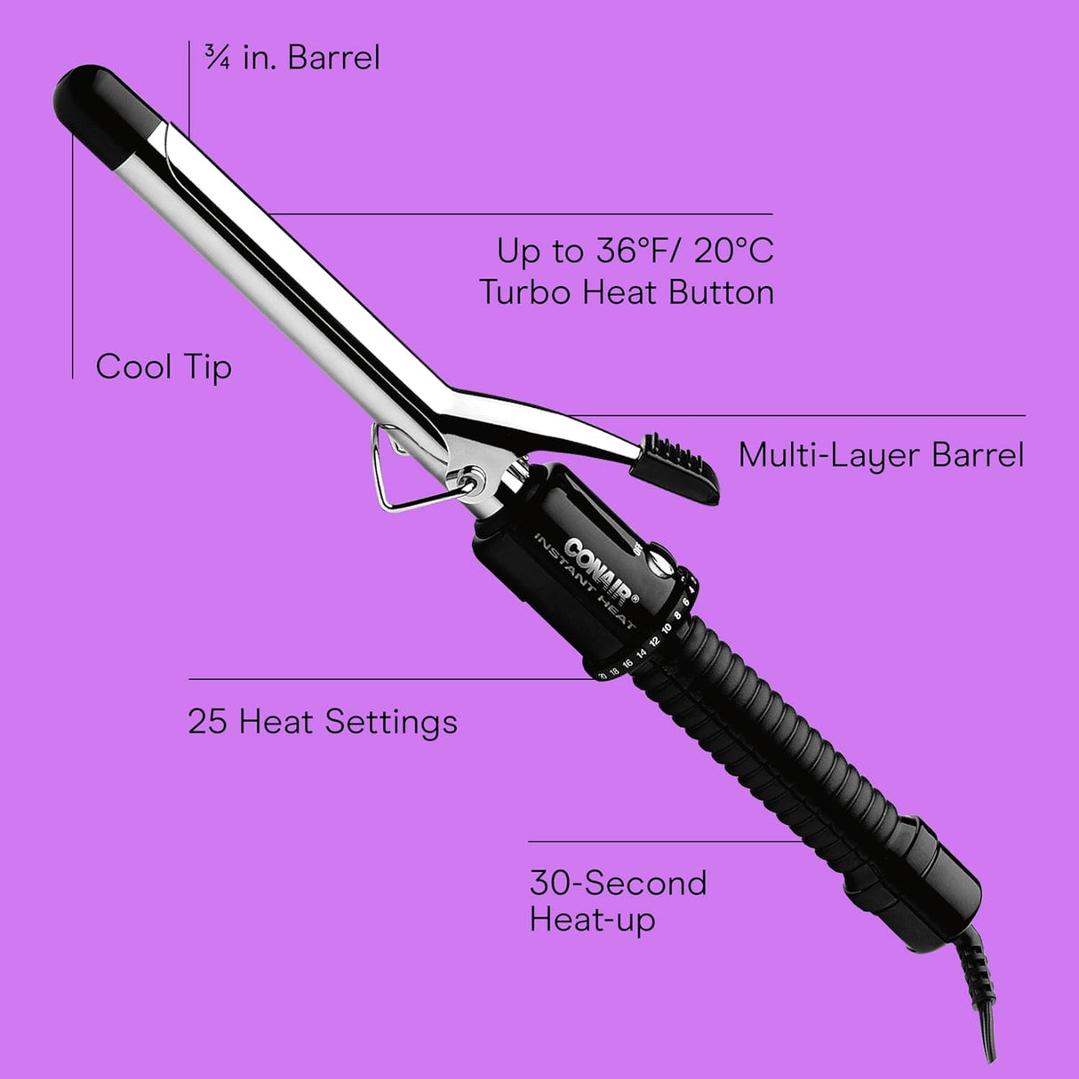 CONAIR Instant Heat Curling Iron, 3/4"-074108300263-LR-169945-3-LR eShop