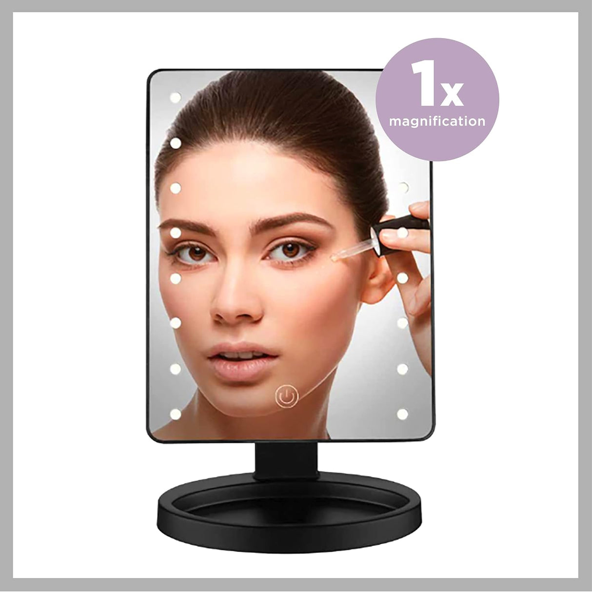 CONAIR LED Lighted Vanity Mirror with Storage Base - Black-074108741080-LR-361102-5-LR eShop