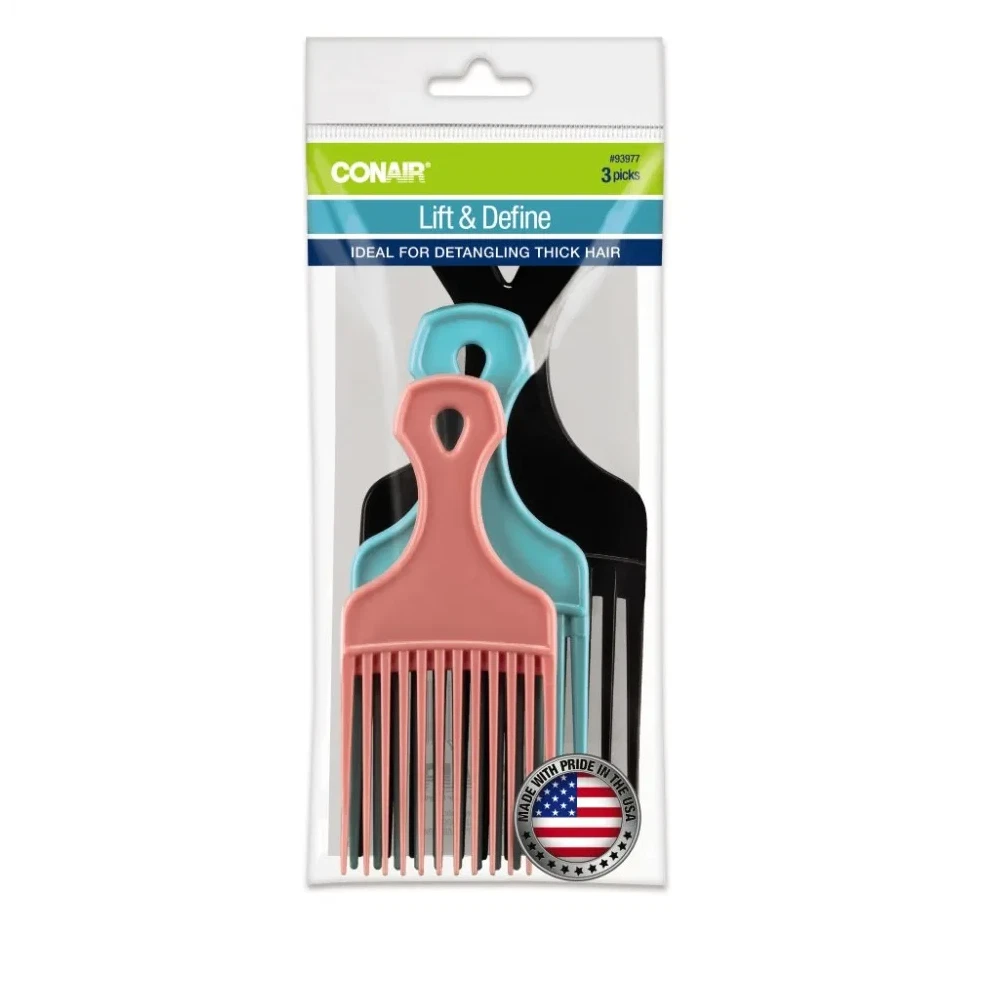CONAIR Lift & Define Hair Pick Combs - Assorted, 3 Pack-074108939777-LR-335088-1-LR eShop
