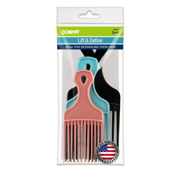 CONAIR Lift & Define Hair Pick Combs - Assorted, 3 Pack-074108939777-LR-335088-1-LR eShop