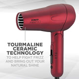 CONAIR miniPRO Tourmaline Ceramic Travel Hair Dryer with Folding Handle - Red-074108295903-LR-326761-4-LR eShop