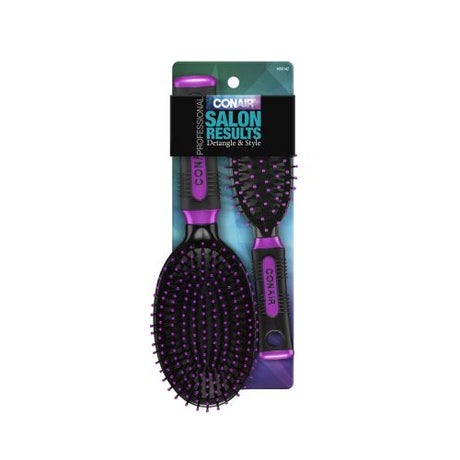 CONAIR Professional Salon Results Detangle & Style Cushion Brush Set - Assorted, 2 count-074108951144-LR-204230-1-LR eShop