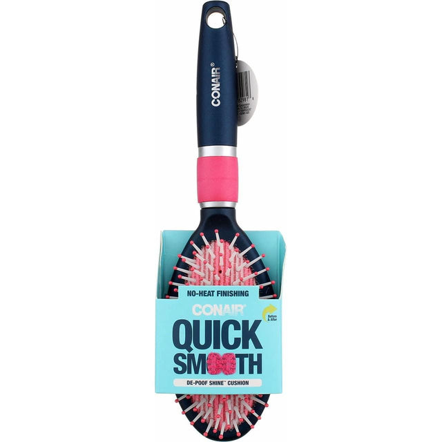 CONAIR Quick Smooth De-Poof & Shine Oval Cushion Hair Brush-074108829818-LR-332532-1-LR eShop