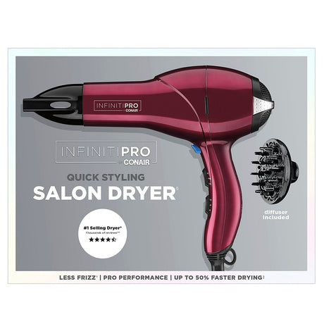 CONAIR Quick Styling Salon InfPRO Full Size Hair Dryer - Burgundy, 1875 Watts-074108305527-LR-361087-1-LR eShop