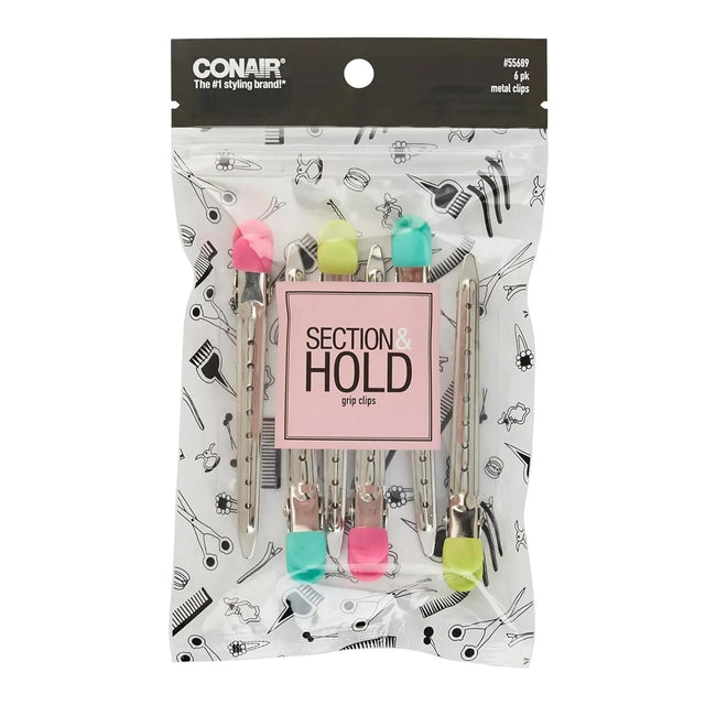 CONAIR Section & Hold Metal Grip Hair Clips, 6 count-074108556899-LR-339753-1-LR eShop