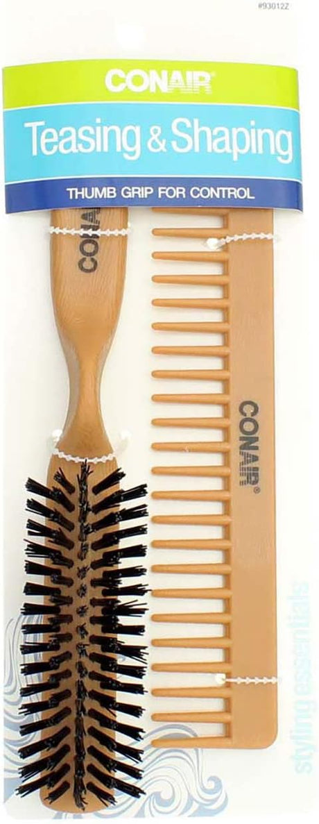 CONAIR Simulated Wood Volume Brush and Comb Set - Wooden-074108930125-LR-175506-1-LR eShop