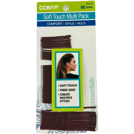 CONAIR Soft Touch Multi Pack Bobby Pins - Brown, 60 count-074108551818-LR-335072-1-LR eShop