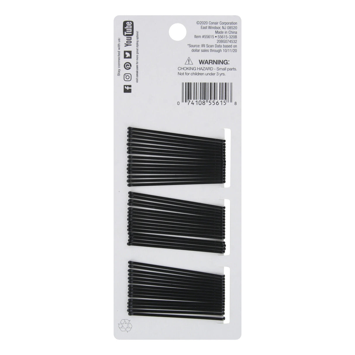 CONAIR Styling Essentials Bobby Pins - Black, 45 count-074108556158-LR-335073-2-LR eShop