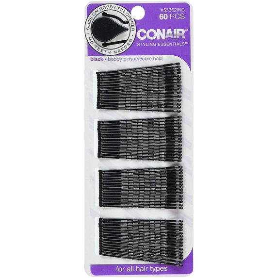 CONAIR Styling Essentials Bobby Pins - Black, 60 count-074108553027-LR-184144-1-LR eShop
