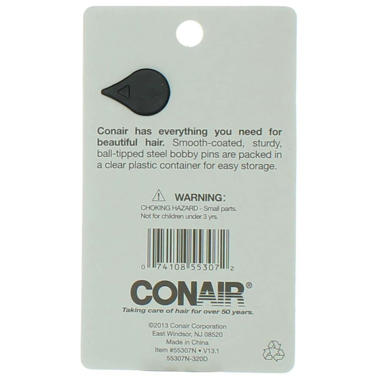CONAIR Styling Essentials Bobby Pins With Travel Case - Black, 75 count-074108553072-LR-201327-2-LR eShop