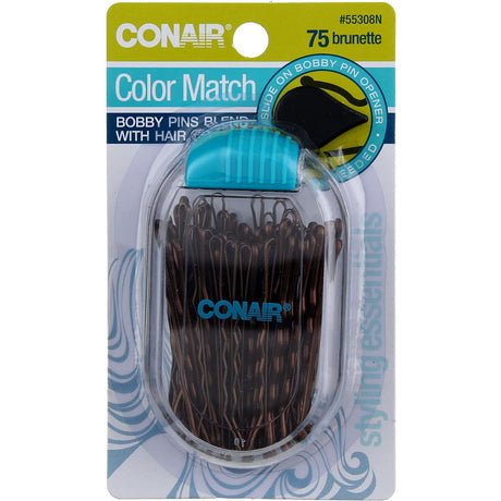 CONAIR Styling Essentials Bobby Pins With Travel Case - Brunette, 75 count-074108553089-LR-201328-1-LR eShop