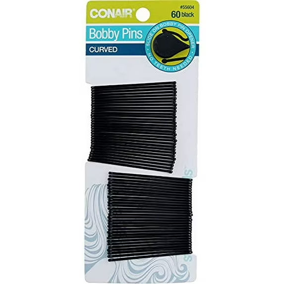 CONAIR Styling Essentials Curved Bobby Pins - Black, 60 count-074108556042-LR-220763-1-LR eShop