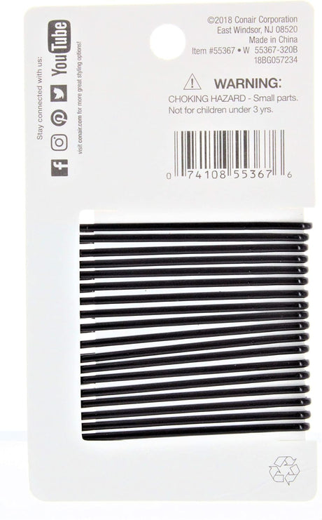 CONAIR Styling Essentials Firm Hold Bobby Pins - Black, 18 count-074108553676-LR-204204-2-LR eShop