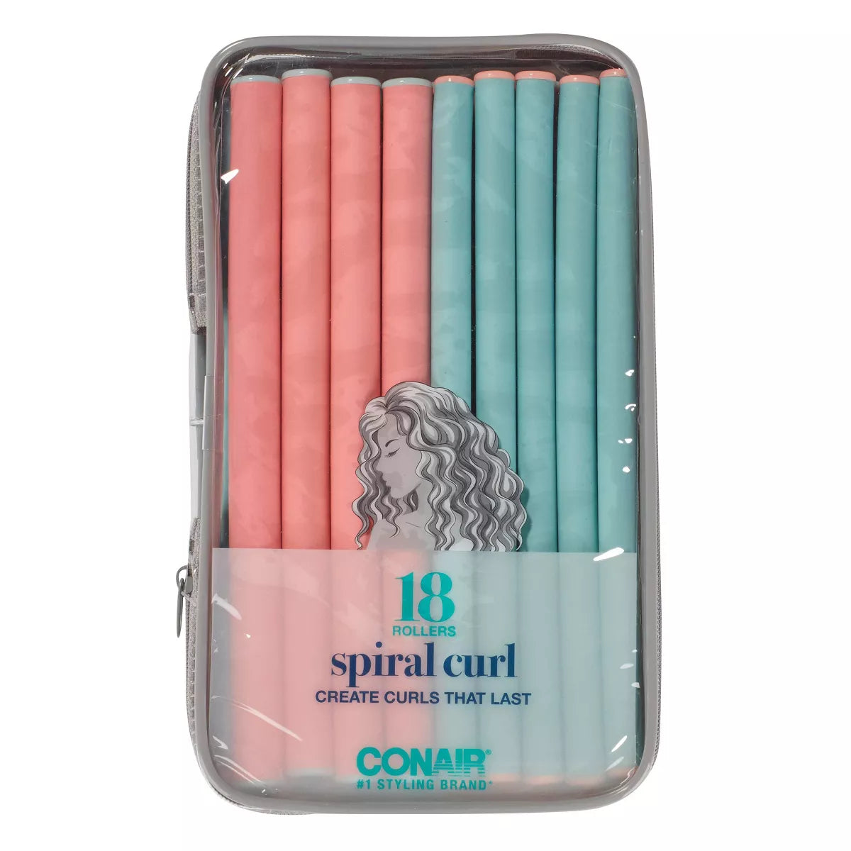 CONAIR Styling Essentials Heatless Spiral Rollers - Coral & Teal, 18 count-074108625045-LR-249662-1-LR eShop