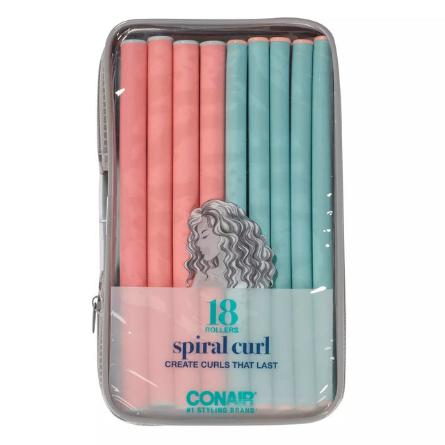 CONAIR Styling Essentials Heatless Spiral Rollers - Coral & Teal, 18 count-074108625045-LR-249662-1-LR eShop