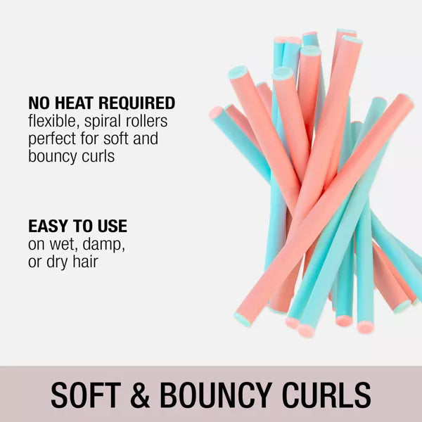 CONAIR Styling Essentials Heatless Spiral Rollers - Coral & Teal, 18 count-074108625045-LR-249662-3-LR eShop