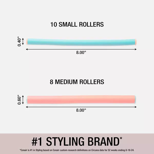 CONAIR Styling Essentials Heatless Spiral Rollers - Coral & Teal, 18 count-074108625045-LR-249662-4-LR eShop